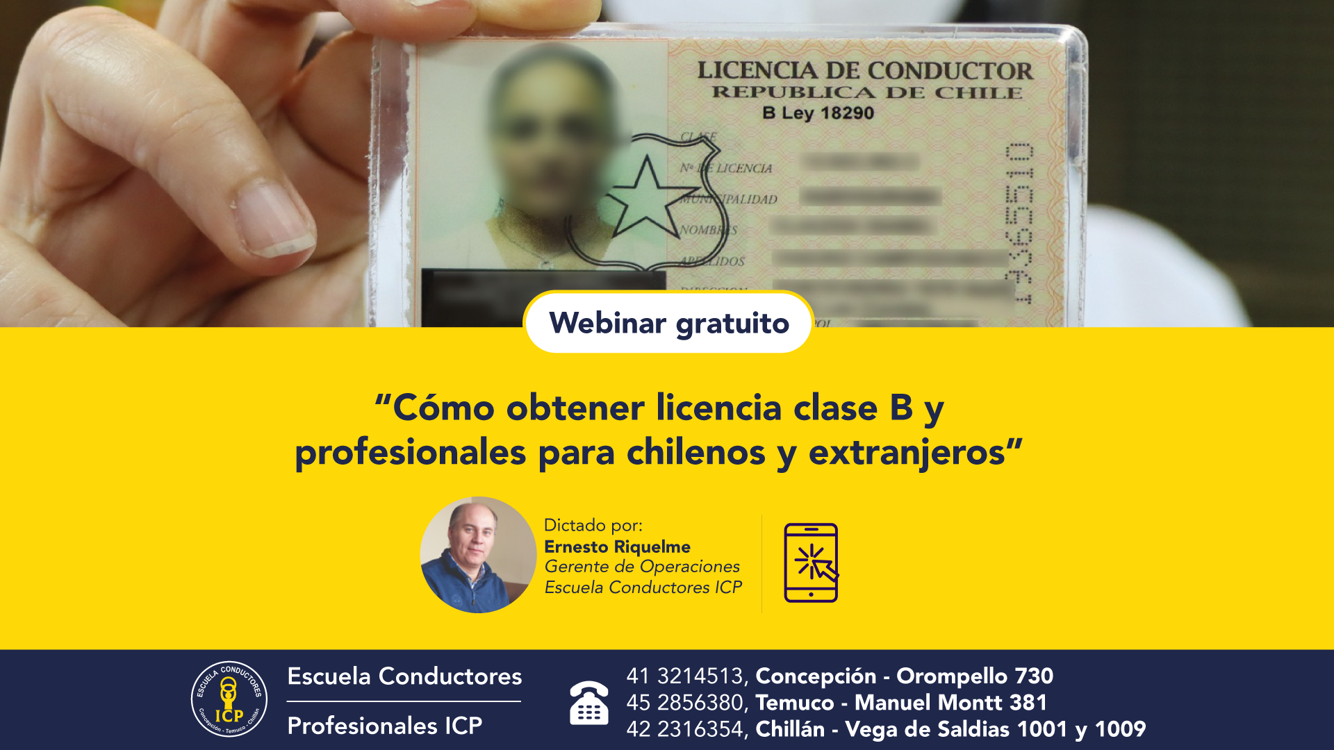 ESCUELA CONDUCTORES ICP - ESCUELA DE CONDUCIR - ESCUELA DE MANEJO - LICENCIA CLASE B - LICENCIA DE CONDUCIR - LICENCIA PROFESIONAL